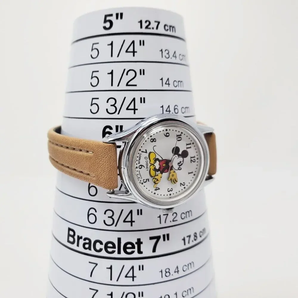 Disney X Lorus Mickey Mouse Vintage Watch with Tan Band